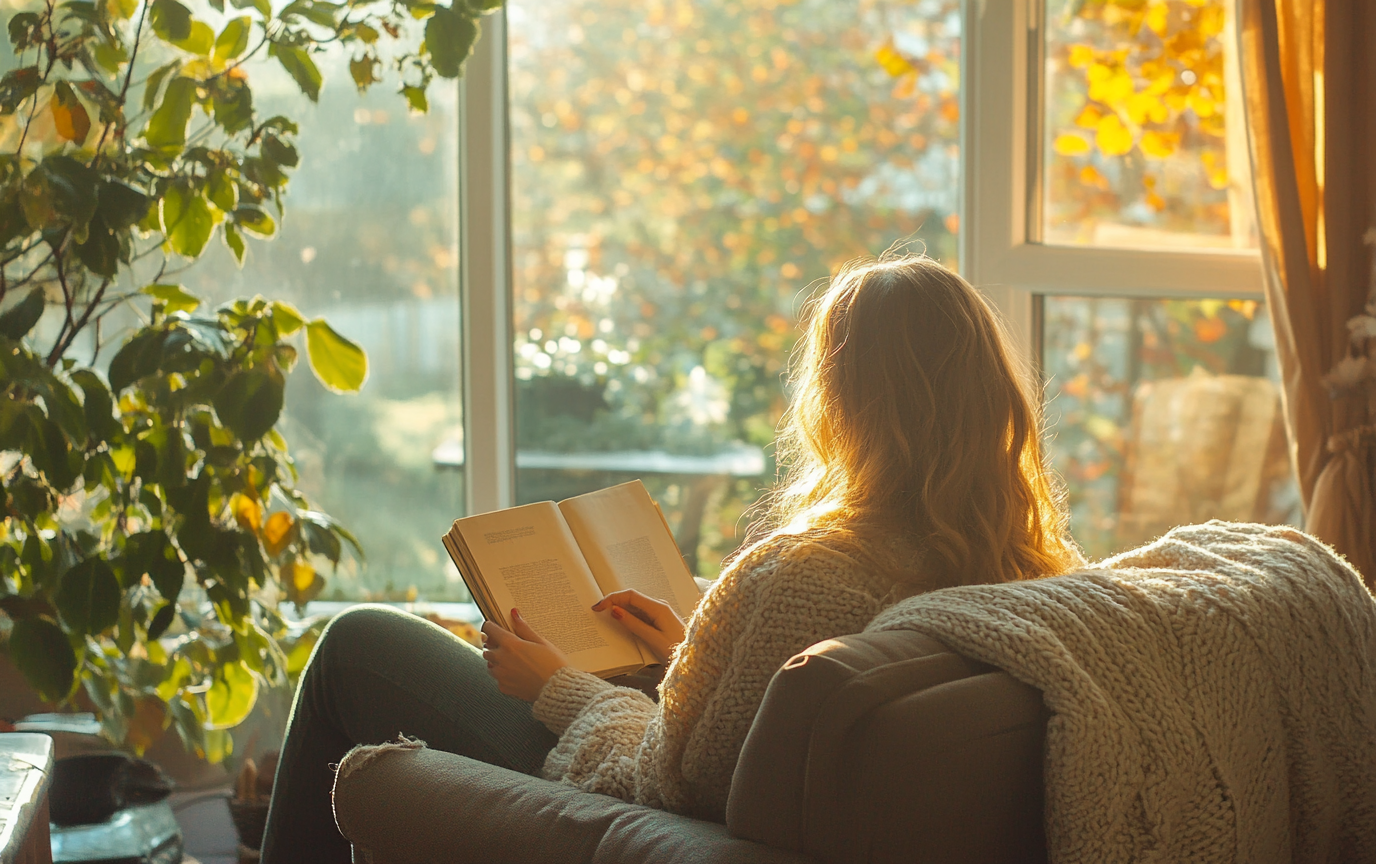 K Line Tageslicht und Gesundheit Frau am lesen